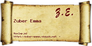 Zuber Emma névjegykártya