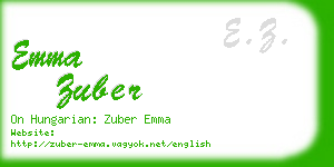 emma zuber business card